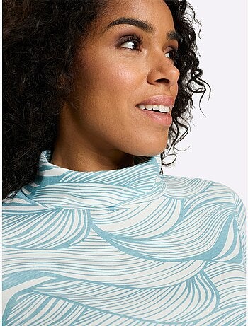 T-shirt à Col Roulé Col Roulé Flatteur - Taille Standard - Moda Vilona