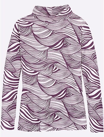 T-shirt à Col Roulé Col Roulé Flatteur - Taille Standard - Moda Vilona