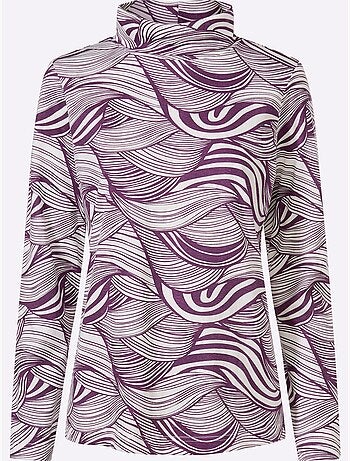 T-shirt à Col Roulé Col Roulé Flatteur - Taille Standard - Moda Vilona