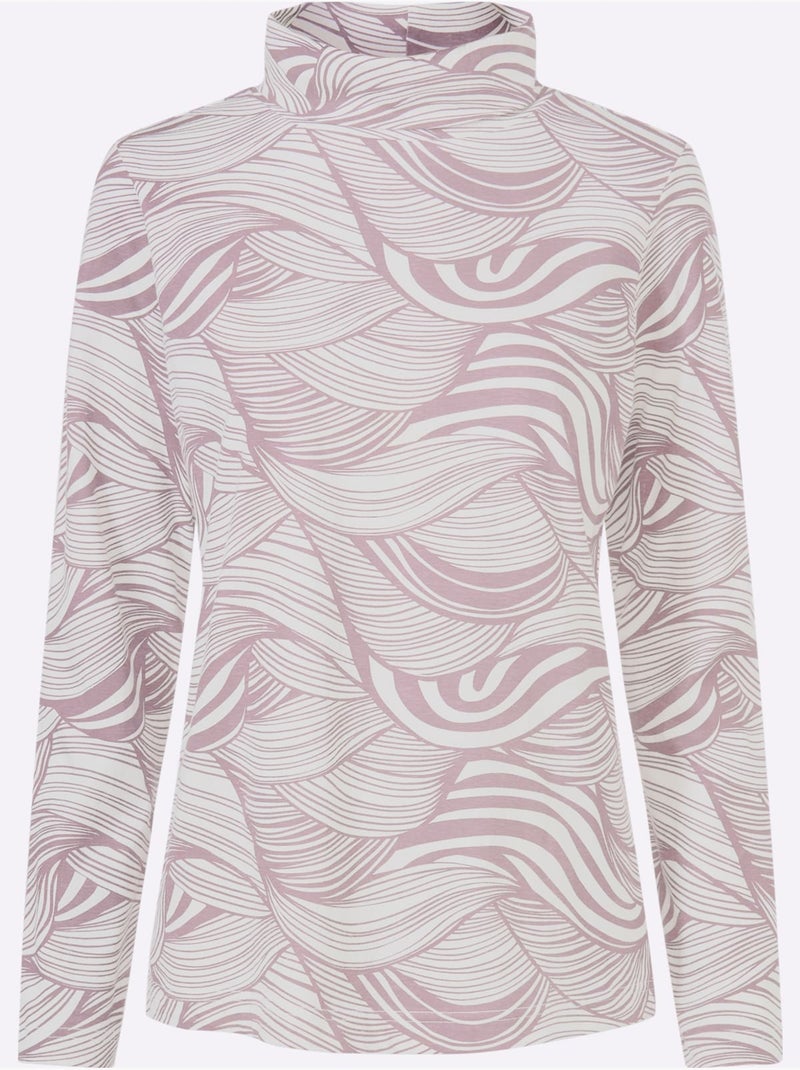 T-shirt à Col Roulé Col Roulé Flatteur - Taille Standard - Moda Vilona Mauve - Kiabi