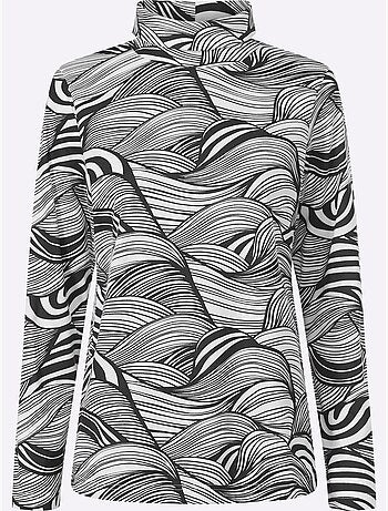 T-shirt à Col Roulé Col Roulé Flatteur - Taille Standard - Moda Vilona