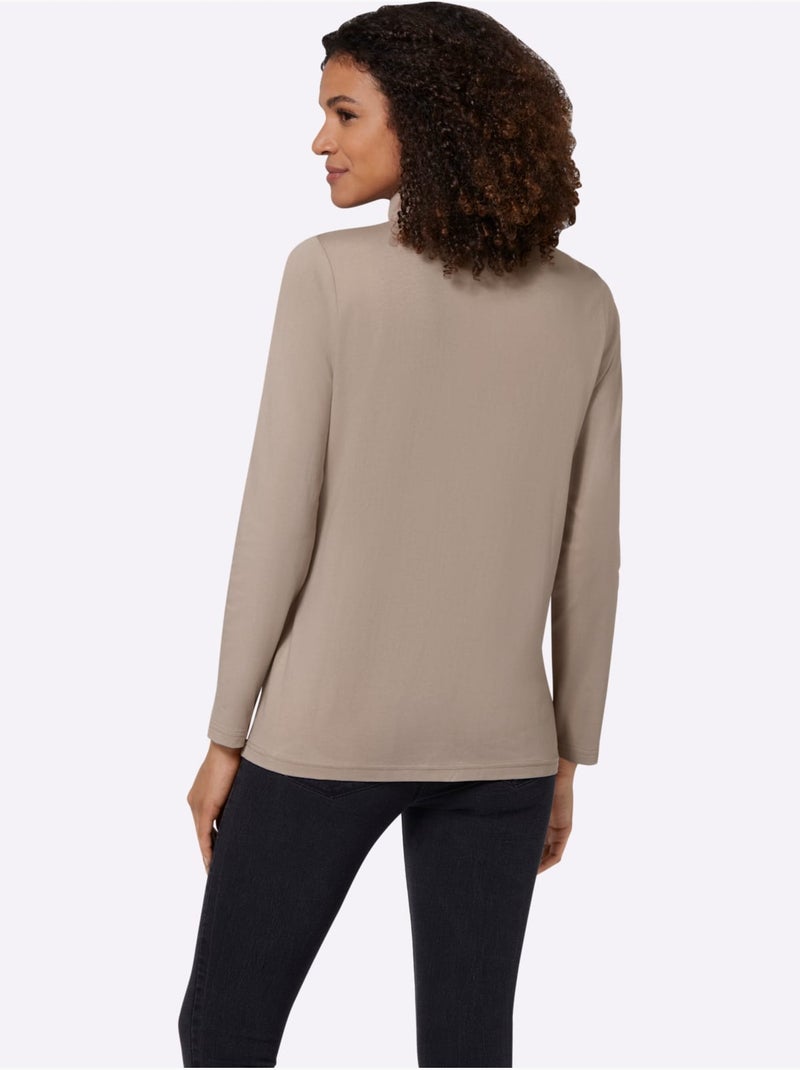 T-shirt à col roulé col roulé flatteur - taille standard - witt Beige - Kiabi