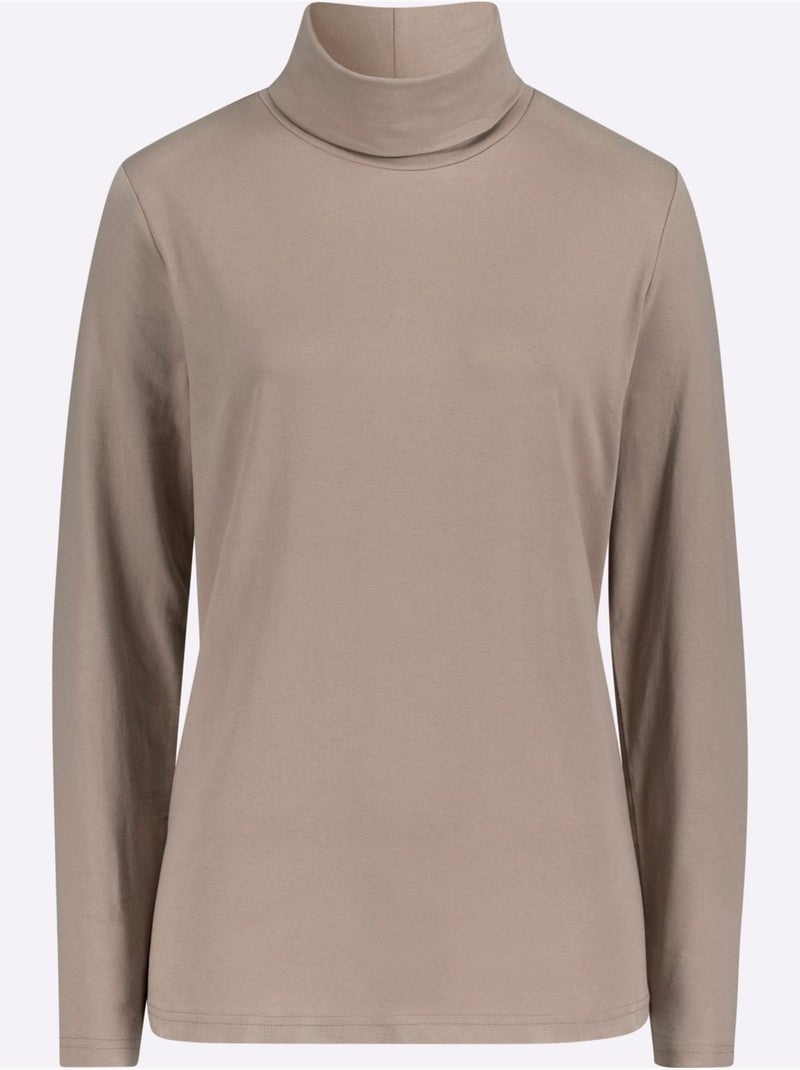 T-shirt à col roulé col roulé flatteur - taille standard - witt Beige - Kiabi
