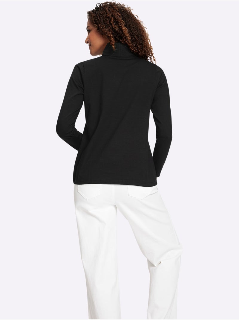 T-shirt à col roulé col roulé flatteur - taille standard - witt Noir - Kiabi
