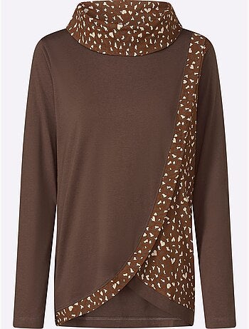 T-shirt à col roulé grand col roulé doublé - taille standard - moda vilona