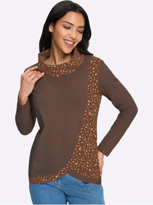 T-shirt à col roulé grand col roulé doublé - taille standard - moda vilona - Kiabi T-shirt à col roulé grand col roulé doublé - taille standard - moda vilona - Kiabi
