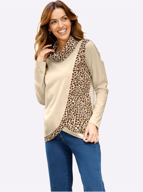 T-shirt à col roulé grand col roulé doublé - taille standard - moda vilona - Kiabi T-shirt à col roulé grand col roulé doublé - taille standard - moda vilona - Kiabi