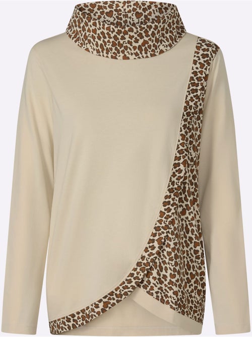 T-shirt à col roulé grand col roulé doublé - taille standard - moda vilona - Kiabi T-shirt à col roulé grand col roulé doublé - taille standard - moda vilona - Kiabi