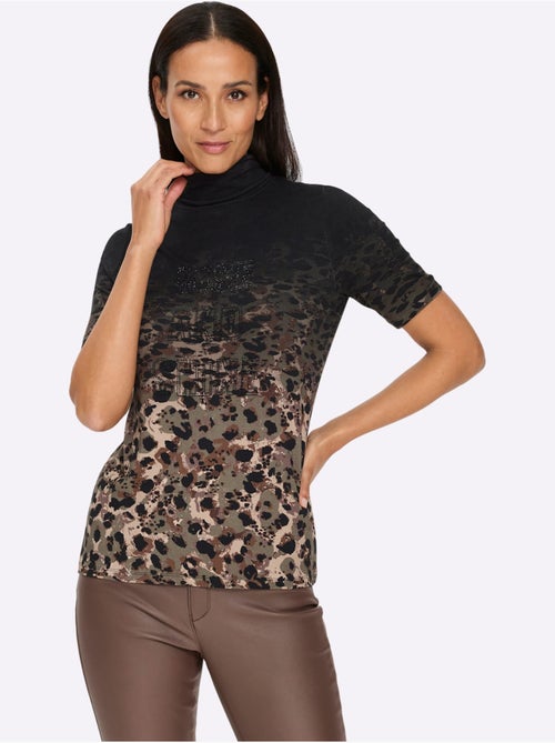 T-shirt à col roulé imprimé animal décoratif - taille standard - helline - Kiabi T-shirt à col roulé imprimé animal décoratif - taille standard - helline - Kiabi