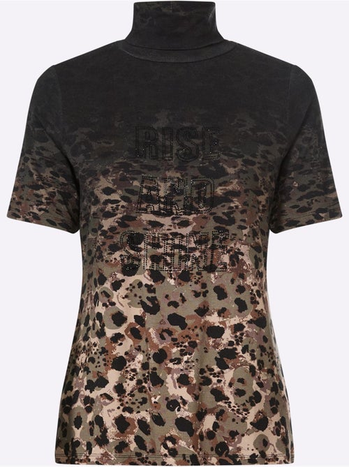 T-shirt à col roulé imprimé animal décoratif - taille standard - helline - Kiabi T-shirt à col roulé imprimé animal décoratif - taille standard - helline - Kiabi