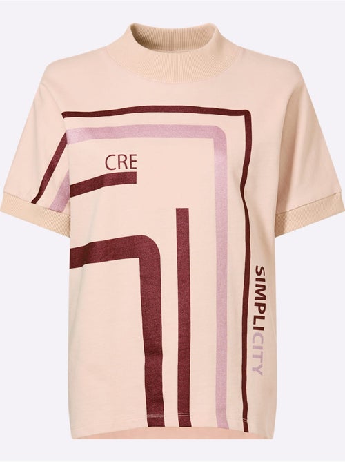 T-shirt à col roulé imprimé brillant tendance - taille standard - helline - Kiabi T-shirt à col roulé imprimé brillant tendance - taille standard - helline - Kiabi