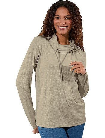 T-shirt à Col Roulé Jacquard En Jersey Tendance - Taille Standard - Witt