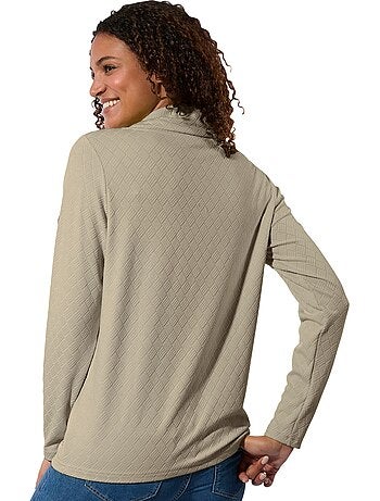 T-shirt à Col Roulé Jacquard En Jersey Tendance - Taille Standard - Witt