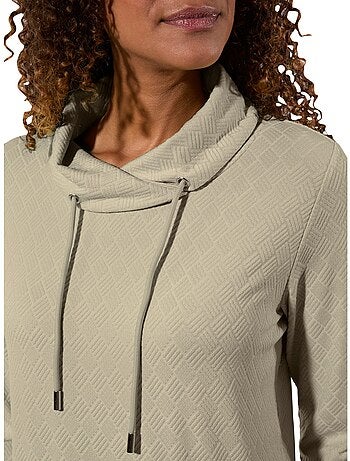 T-shirt à Col Roulé Jacquard En Jersey Tendance - Taille Standard - Witt