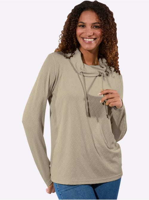 T-shirt à Col Roulé Jacquard En Jersey Tendance - Taille Standard - Witt - Kiabi T-shirt à Col Roulé Jacquard En Jersey Tendance - Taille Standard - Witt - Kiabi