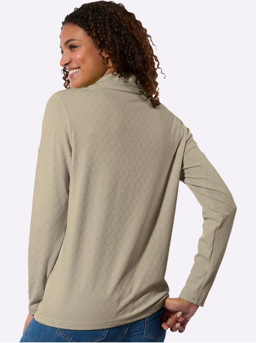 T-shirt à Col Roulé Jacquard En Jersey Tendance - Taille Standard - Witt - Kiabi T-shirt à Col Roulé Jacquard En Jersey Tendance - Taille Standard - Witt - Kiabi