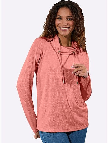 T-shirt à Col Roulé Jacquard En Jersey Tendance - Taille Standard - Witt