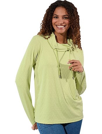 T-shirt à Col Roulé Jacquard En Jersey Tendance - Taille Standard - Witt