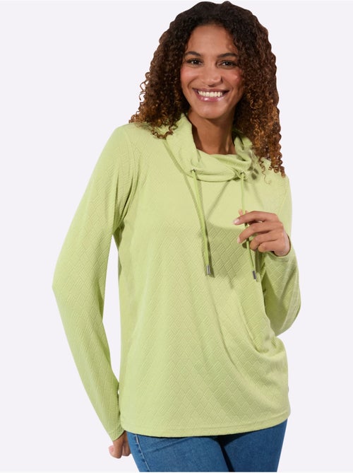 T-shirt à Col Roulé Jacquard En Jersey Tendance - Taille Standard - Witt - Kiabi