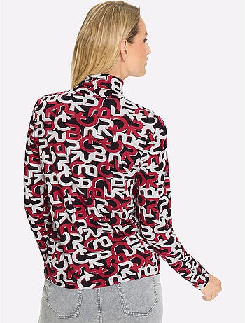 T-shirt à Col Roulé Motif Imprimé Exclusif - Taille Standard - Helline