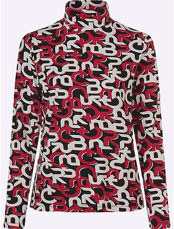 T-shirt à Col Roulé Motif Imprimé Exclusif - Taille Standard - Helline