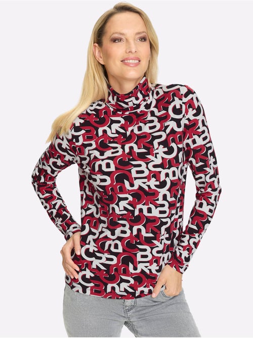 T-shirt à Col Roulé Motif Imprimé Exclusif - Taille Standard - helline - Kiabi