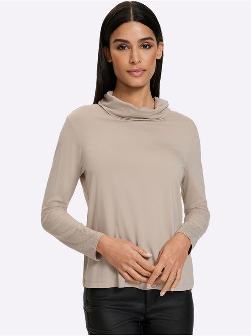 T-shirt à col roulé petites pierres brillantes fantaisie - taille standard - helline - Kiabi T-shirt à col roulé petites pierres brillantes fantaisie - taille standard - helline - Kiabi
