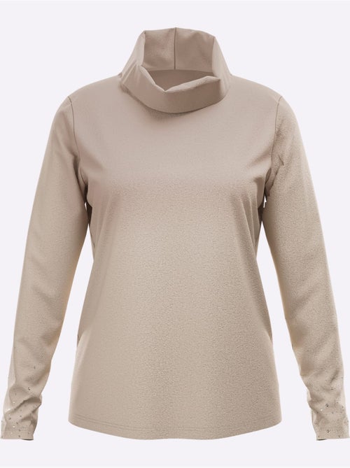 T-shirt à col roulé petites pierres brillantes fantaisie - taille standard - helline - Kiabi T-shirt à col roulé petites pierres brillantes fantaisie - taille standard - helline - Kiabi