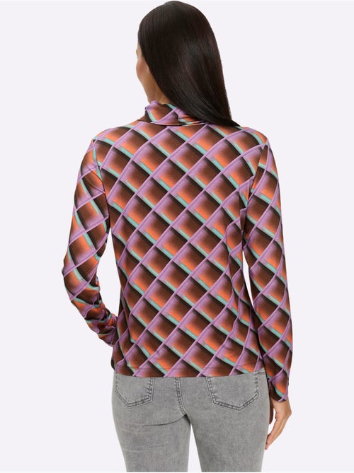 T-shirt à col roulé viscose - taille standard - helline - Kiabi
