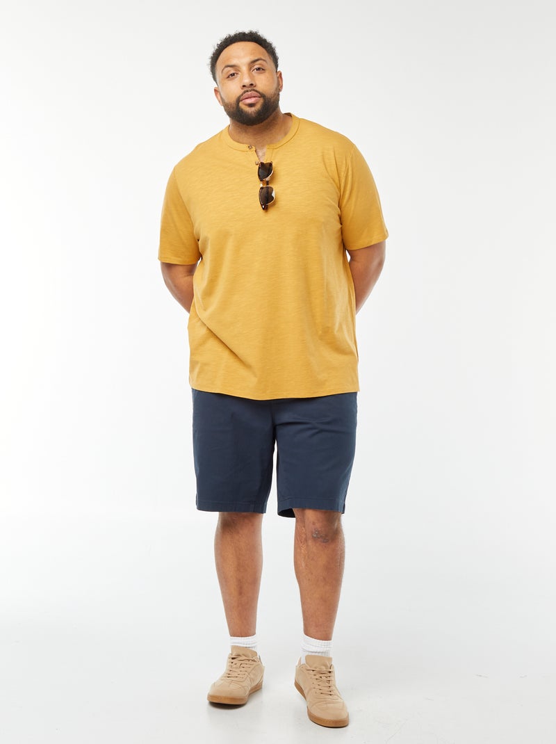 T-shirt à col tunisien Beige - Kiabi