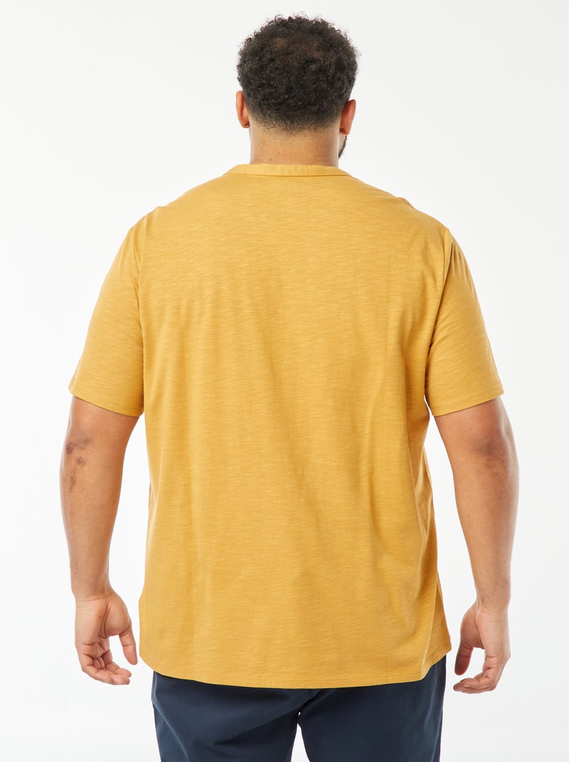 T-shirt à col tunisien Beige - Kiabi