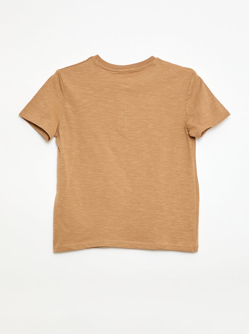 T-shirt à col tunisien Beige - Kiabi