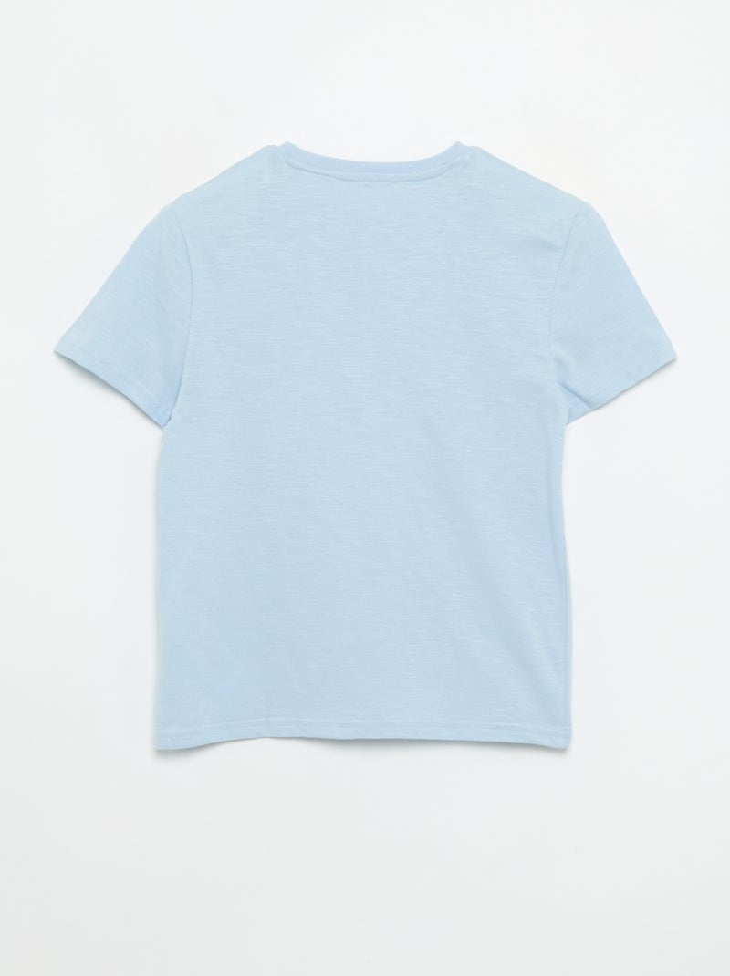 T-shirt à col tunisien Bleu - Kiabi
