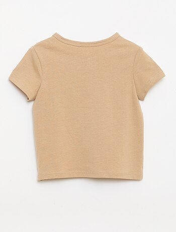 T-shirt à col tunisien boutonné