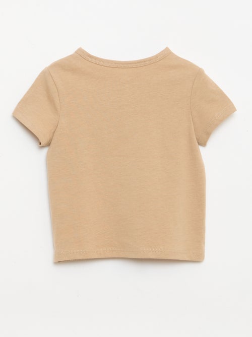 T-shirt à col tunisien boutonné - Kiabi