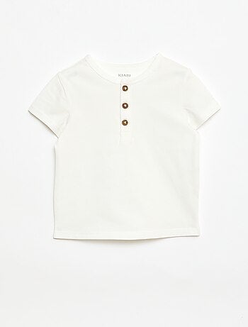 T-shirt à col tunisien boutonné