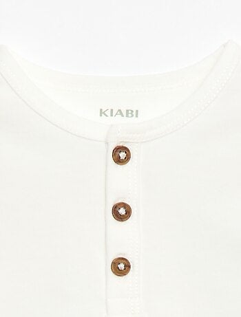 T-shirt à col tunisien boutonné