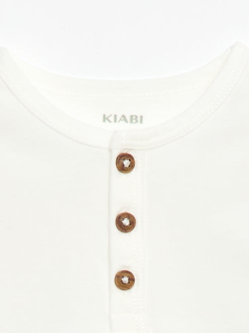 T-shirt à col tunisien boutonné - Kiabi