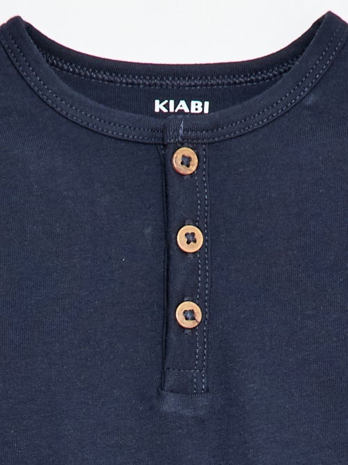 T-shirt à col tunisien boutonné - Kiabi
