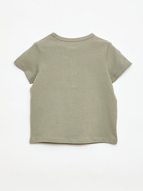 T-shirt à col tunisien boutonné - Kiabi