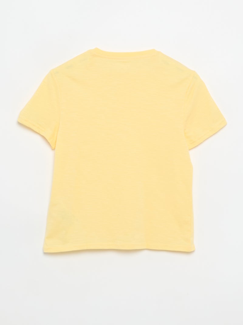 T-shirt à col tunisien Jaune - Kiabi