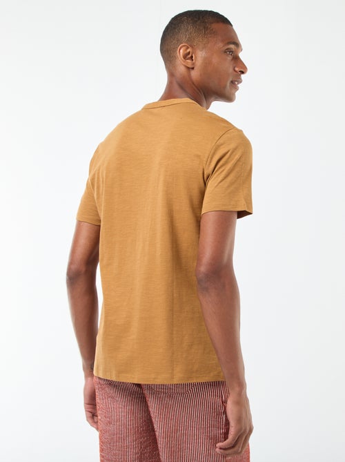 T-shirt à col tunisien manches courtes - Kiabi