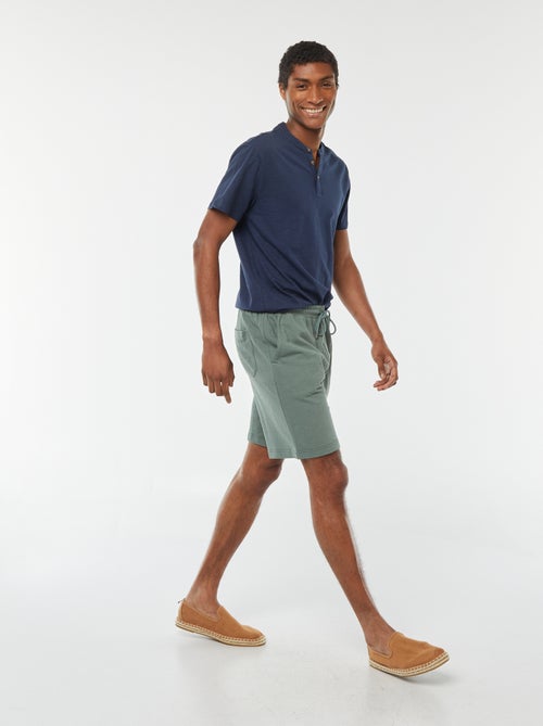 T-shirt à col tunisien manches courtes - Kiabi