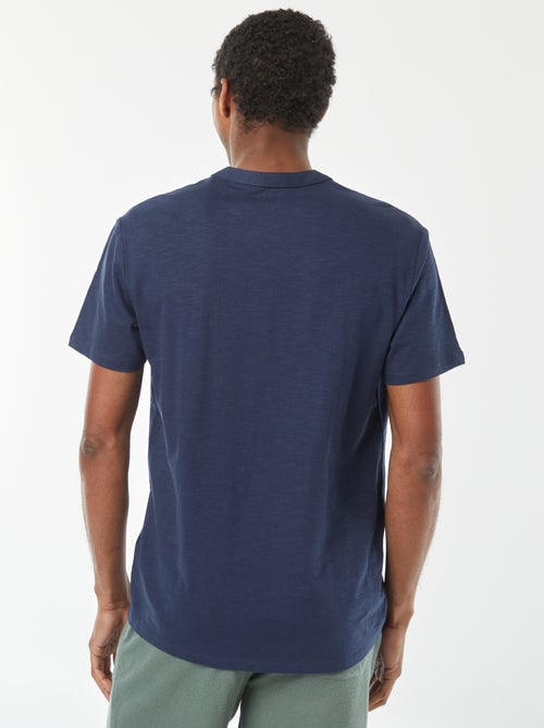 T-shirt à col tunisien manches courtes - Kiabi