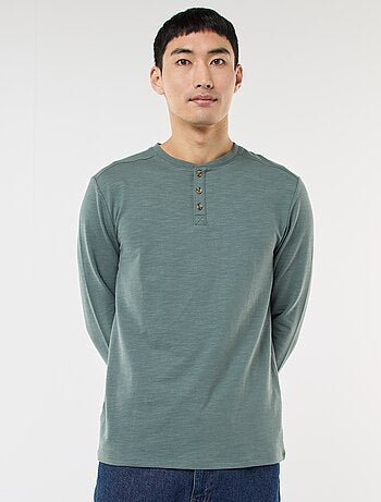 T-shirt à col tunisien manches longues