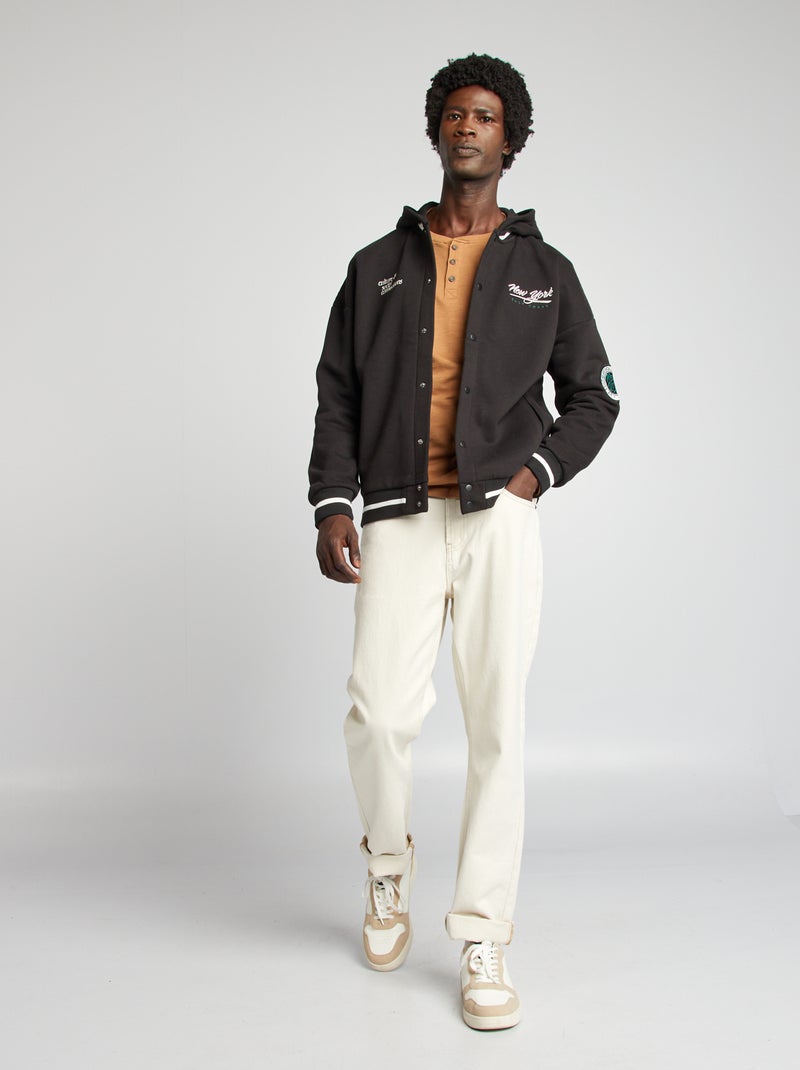 T-shirt à col tunisien Marron - Kiabi