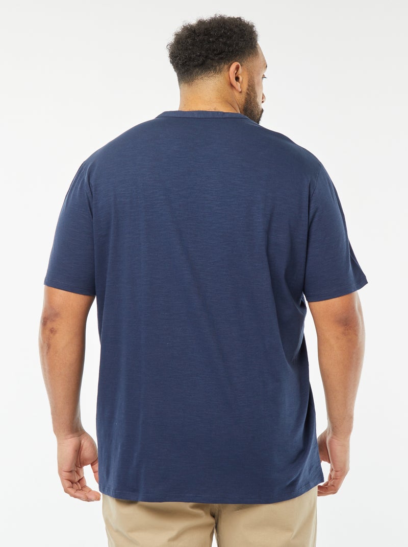 T-shirt à col tunisien Noir - Kiabi