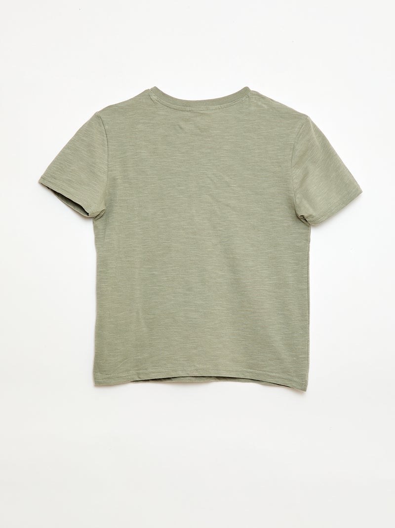 T-shirt à col tunisien Vert - Kiabi