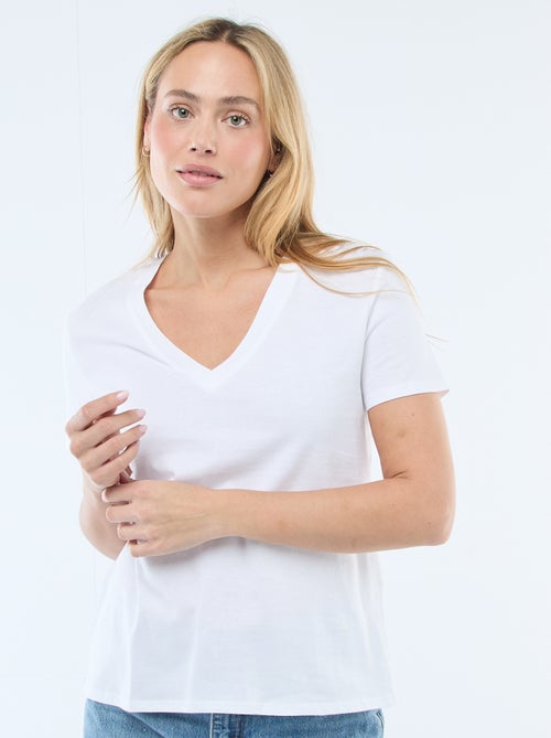 T-shirt à col V - Kiabi