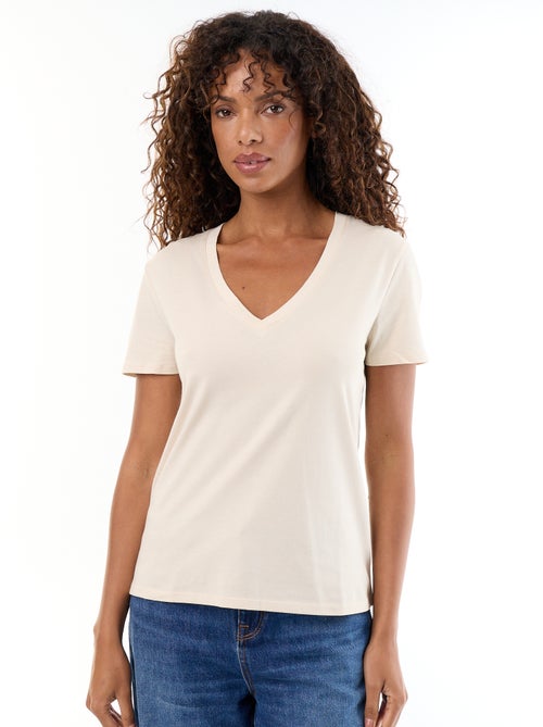T-shirt à col V - Kiabi